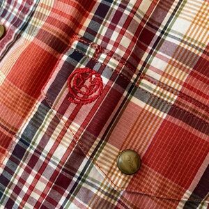 GEORGE STRAIT BY WRANGLER MEN'S PLAID PRINT LONG SLEEVE BUTTON-DOWN